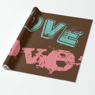 Papel De Presente Belo amor PINK GREEN WrapPaper