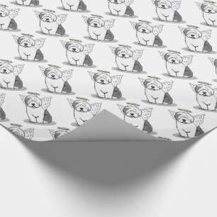 Papel De Presente Belo Angel Old English Sheepdog (Cinza 1) - Bonito