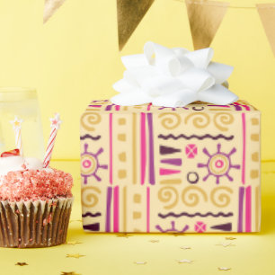 Papel De Presente Belo aniversário do Monograma Festivo