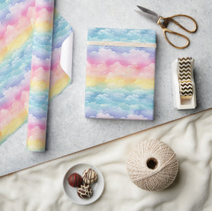 Papel De Presente Belo Arco-Íris Colorido Sem Costura Padrão