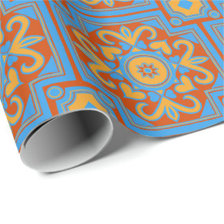 Papel De Presente Belo Azulejo italiano Boho