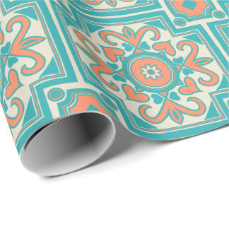 Papel De Presente Belo Azulejo italiano Boho