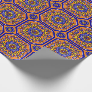 Papel De Presente Belo Azulejo italiano Boho