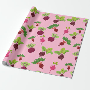 Papel De Presente Belo Beterraba Rosa e Roxo Padrado