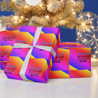 Papel De Presente Belo dia, VERMELHO, PINCO AZUL MANDALA