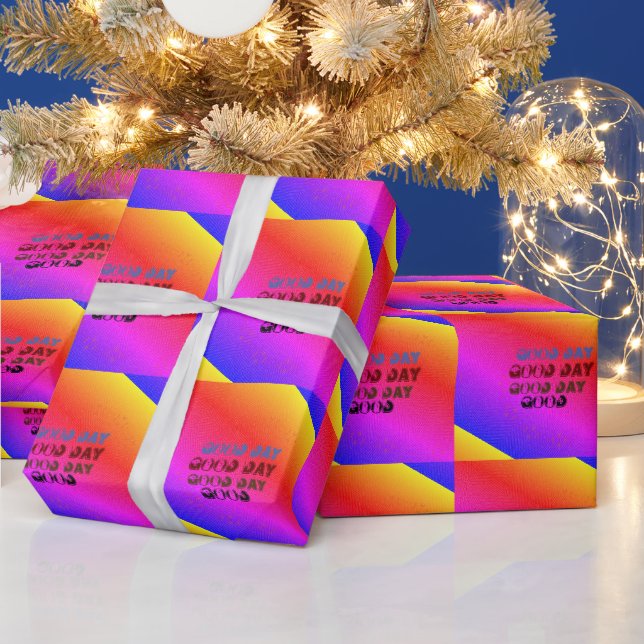 Papel De Presente Belo dia, VERMELHO, PINCO AZUL MANDALA (Feriados)