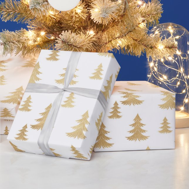 Papel De Presente Belo Dourado padrão de Natal (Feriados)