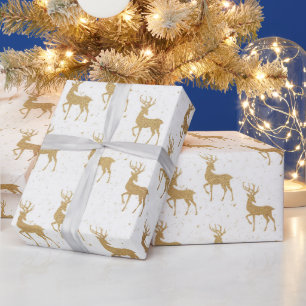 Papel De Presente Belo Dourado padrão de Natal