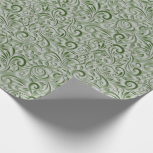 Papel De Presente Belo Faux Texturizado Natal Verde