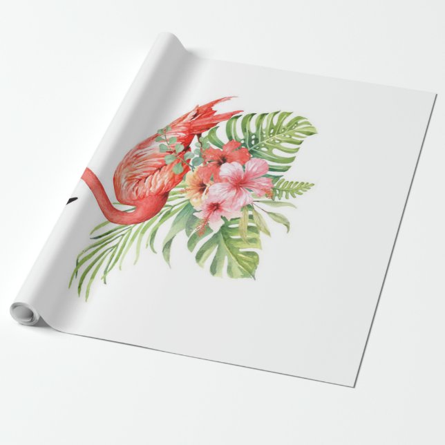 Papel De Presente Belo flamingo tropical| Presente incrível (Desenrolado)