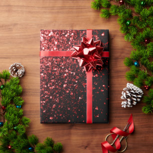 Papel De Presente Belo Glamor, faíscas vermelhas v3