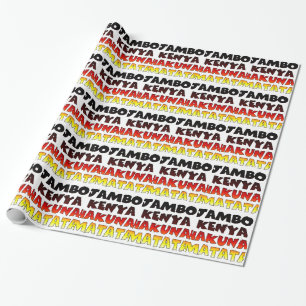 Papel De Presente Belo Jambo Quênia Hakuna Matata Arte Adorável 