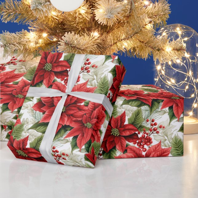 Papel De Presente Belo Natal da Poinsettia (Feriados)