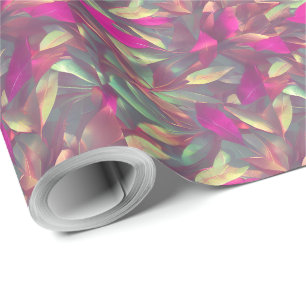 Papel De Presente Belo padrão de folhas iridescentes