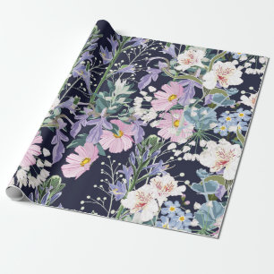 Papel De Presente Belo padrão de primavera sem costura com flor sel