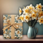 Papel De Presente Belo padrão floral de narcisos barrocos da primave<br><div class="desc">Lindo padrão floral contínuo de narcisos em estilo barroco para todas as suas ocasiões temáticas de primavera.</div>