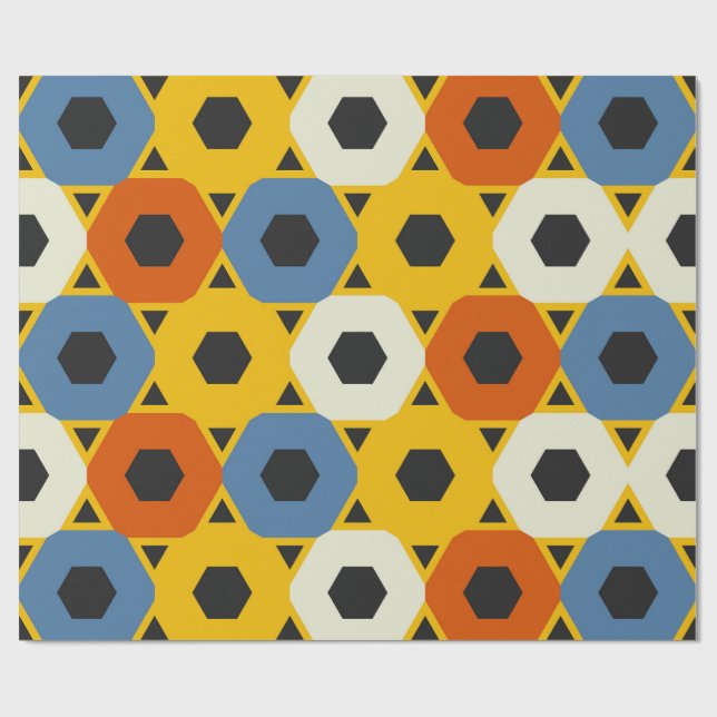 Papel De Presente Belo Padrão Geométrico (Aberto)