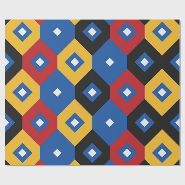 Papel De Presente Belo padrão geométrico  (Aberto)