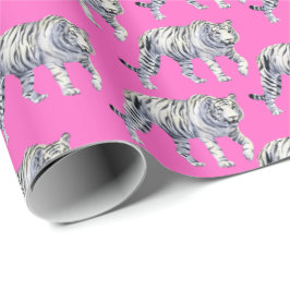 Papel De Presente Belo padrão rosa-rosa Bengala Branca