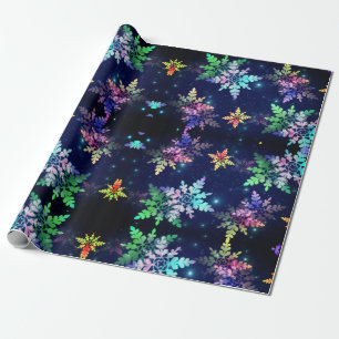 Papel De Presente Belo Pastel Snowflakes em Star Galaxy