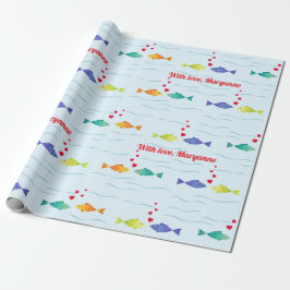 Papel De Presente Belo peixe de amor no oceano