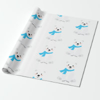 Belo Urso Polar Branco Azul