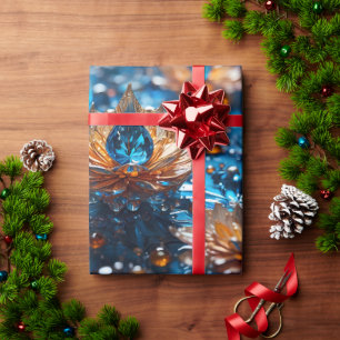 Papel De Presente Belo Vidro Azul e Branco