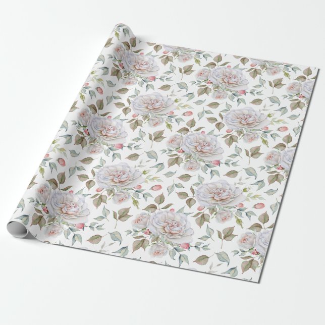 Papel De Presente Belos Rosa branco e cor-de-água rosa (Desenrolado)