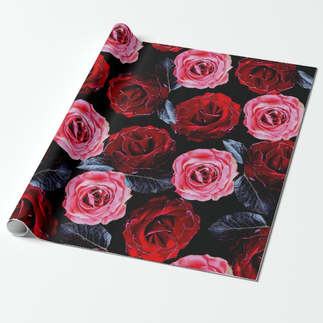 Papel De Presente Belos Rosas no Bloom (Desenrolado)