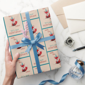 Papel De Presente Bem por causa da raposa! Piada de aniversário 
