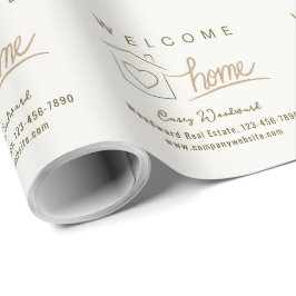 Papel De Presente Bem-vindo ao Imobiliário Minimalista Personalizado