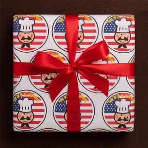 Papel De Presente Bem-vindo Chef Com Bandeira Americana