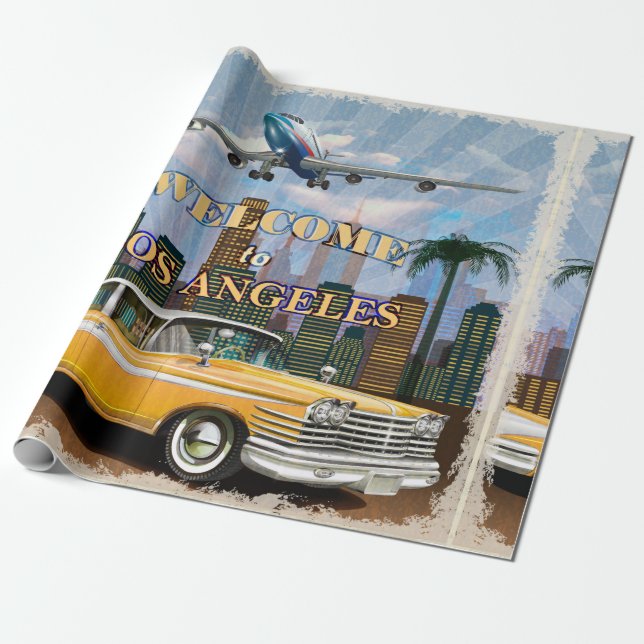 Papel De Presente Bem-vindos à poster de Los Angeles. (Desenrolado)