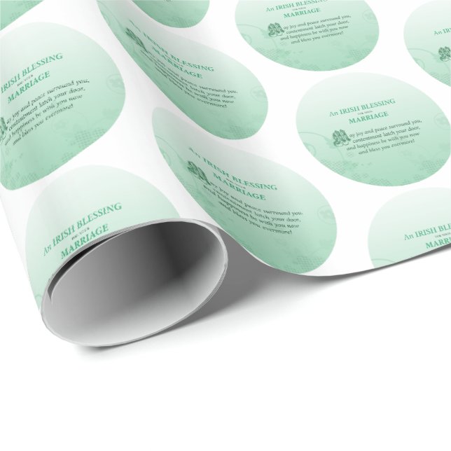 Papel De Presente Bênção de Felicitações de Casamento Irlandês (Ponta do rolo)