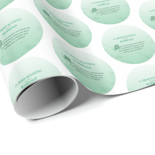 Papel De Presente Bênção dos Parabéns de Casamento Irlandeses (Ponta do rolo)
