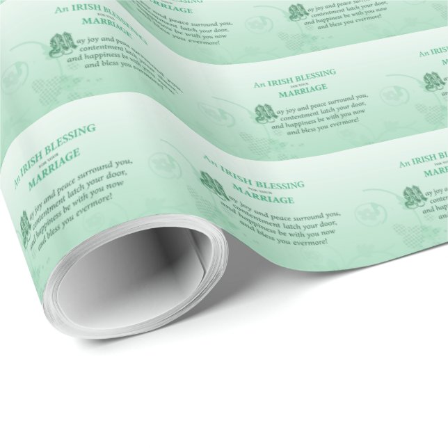 Papel De Presente Bênção dos Parabéns de Casamento Irlandeses (Ponta do rolo)