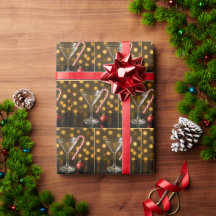 Bengala de Natal Presa em um Copo de Martini