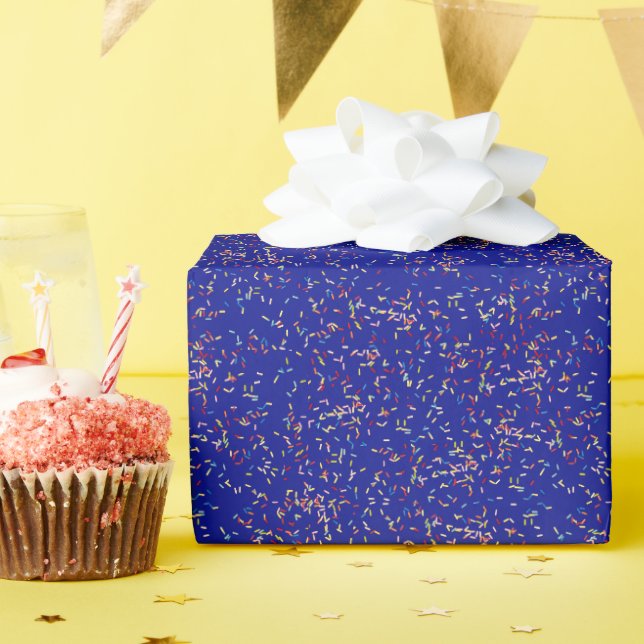 Papel De Presente Berbequins de Bolo de Aniversário em Azul (Festa de aniversário)