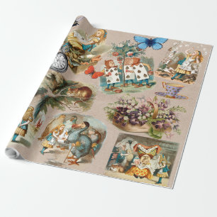 Papel De Presente Berçário Alice Colorido Clássico Wonderland Século