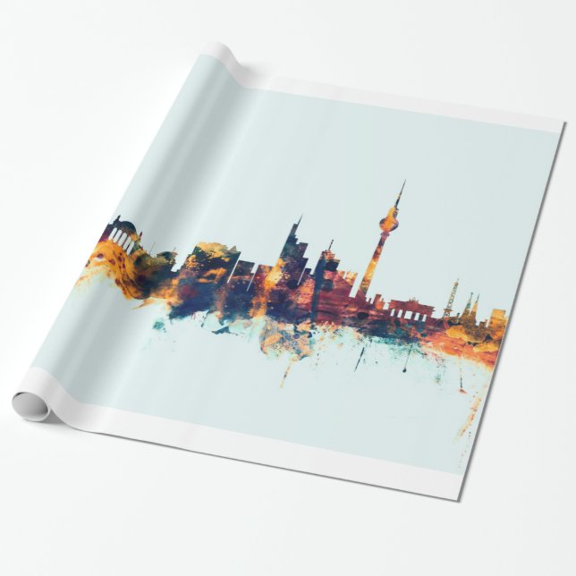 Papel De Presente Berlim Alemanha Skyline (Desenrolado)