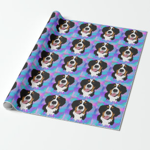 Papel De Presente Bernarês Mountain Dog Birthday 