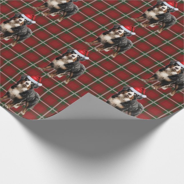 Papel De Presente Bernese Mountain Dog e Natal da Xadrez de Férias (Ponta)