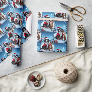 Papel De Presente Bernese Mountain Dog Natal