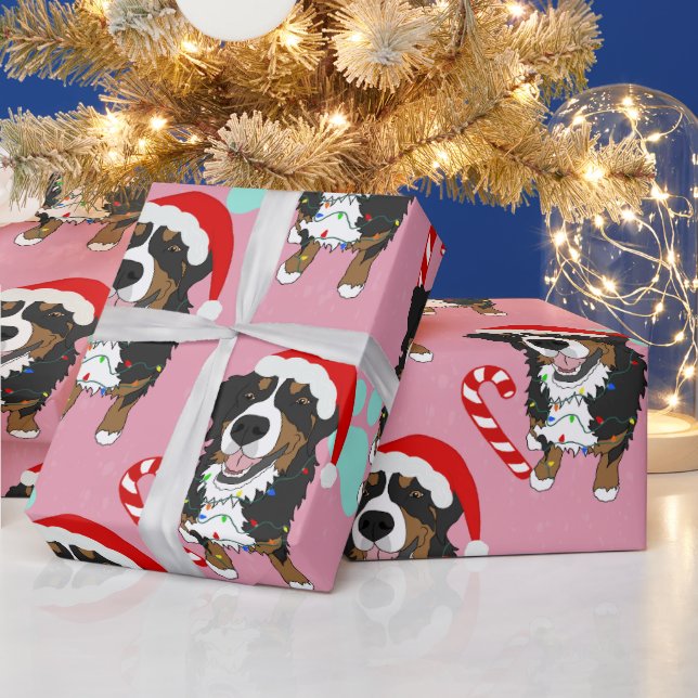 Papel De Presente Bernese Mountain Dog Natal (Feriados)