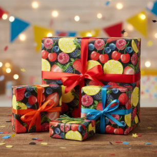 Papel De Presente Berries & Citrus Delight