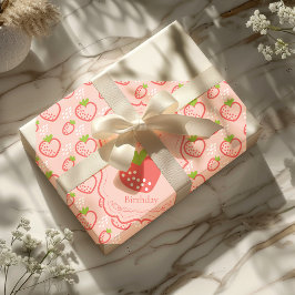 Papel De Presente Berry First Birthday primeiro aniversario Strawber
