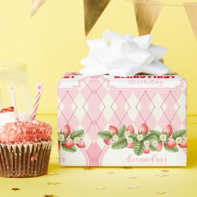 Papel De Presente Berry, Primeiro Partido do primeiro aniversario de (Festa de aniversário)