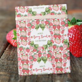 Papel De Presente Berry Sweet 2nd Birthday Strawberry Party