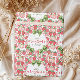 Papel De Presente Berry Sweet 3rd Birthday Strawberry Party 