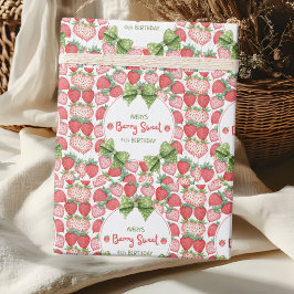 Papel De Presente Berry Sweet 4th Birthday Strawberry Party 